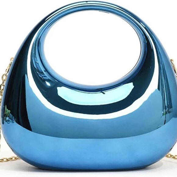 Acrylic Evening Clutch Purse for Women, Metallic Purse Evening Handbags Moon - Picture 11 of 16